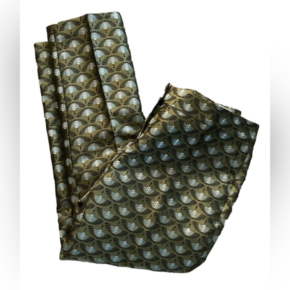 Ann Taylor Green pattern Signature ankle pants NWT - Picture 2 of 8